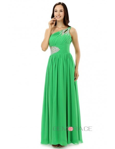 Sheath One-shoulder Floor-length Prom Dress #CY0239 $139 - GemGrace.com