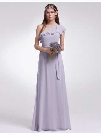 one shoulder ruffle bridesmaid dress