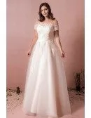 Boho Lace Off Shoulder Plus Size Wedding Dress Country A Line Wedding Dress