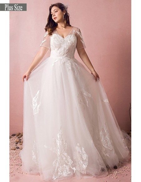 plus size boho wedding dress