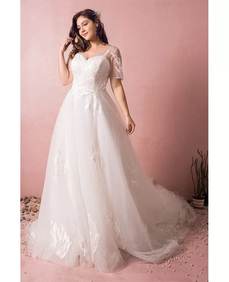 Plus Size Long Sleeve Boho Wedding Dress – daisystyledress