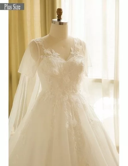 Dreamy Boho Plus Size Wedding Dress With Sleeves For Beach Wedding