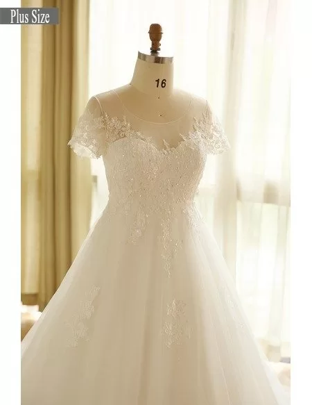Boho Lace A Line Beach Wedding Dress Plus Size With Sleeves 2018