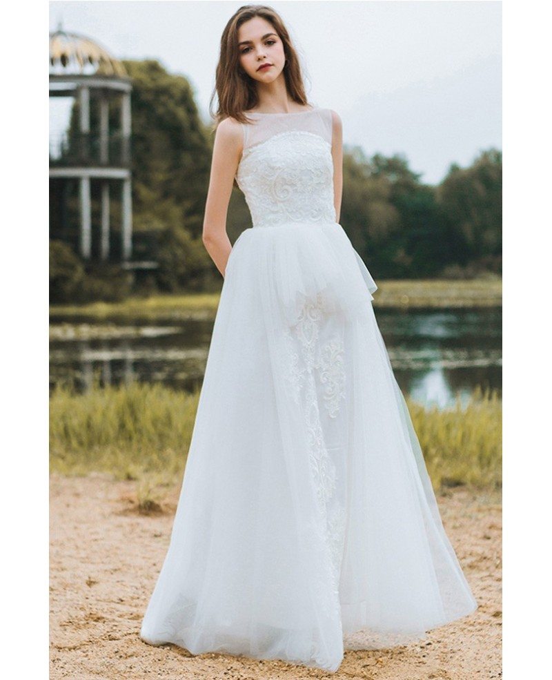 Country Chic Informal Boho Beach Wedding Dress Sleeveless For ...