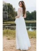 Country Chic Informal Boho Beach Wedding Dress Sleeveless For Destination