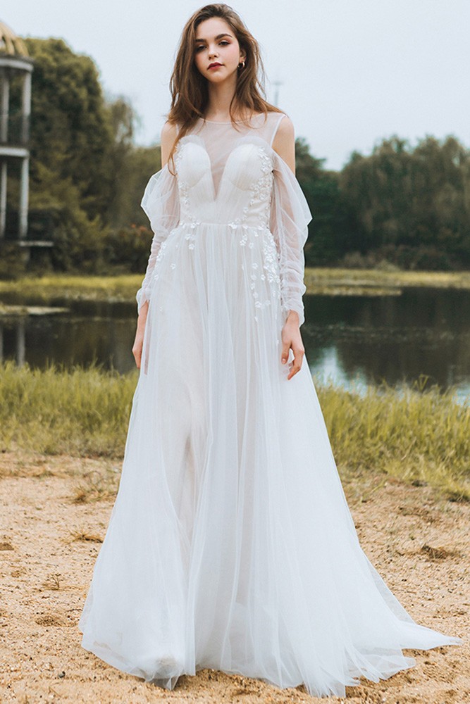 slim fit dress slacks Flowy A Line Sweetheart Neck Wedding Gown Soft Tulle Bohemian Wedding Dress AWD2007