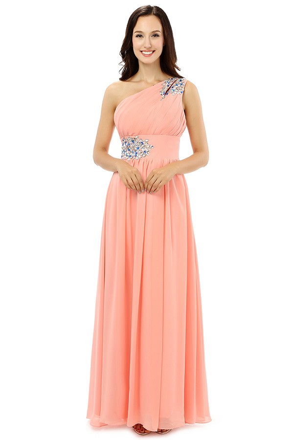 One Shoulder Sleeveless Lace Dress With Sash Watermelon