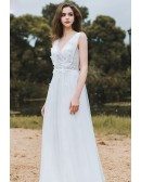 Flowy A Line Lace Beach Wedding Dress Boho Low Back 2018 Destination Weddings
