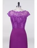 Purple Petite Mermaid Mother Of The Bride Dresses With Modest Lace Cap Sleeves
