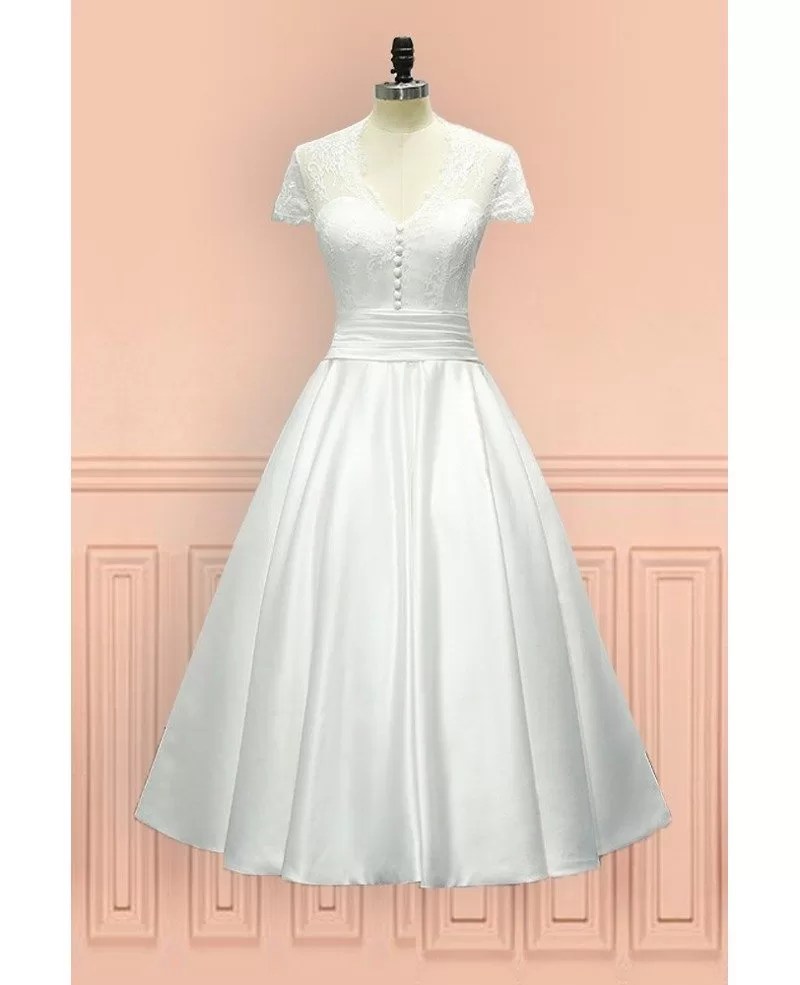 tea length wedding dresses for older brides