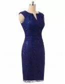 Youthful Blue Lace Sheath Cocktail Mother Of The Bride Dress Custom Color Sizes