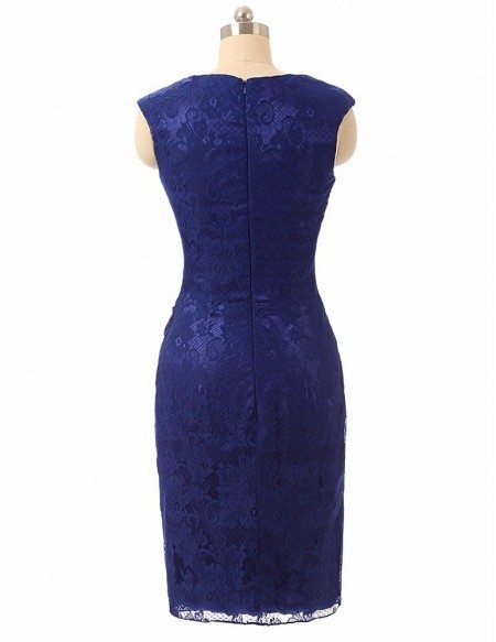 Youthful Blue Lace Sheath Cocktail Mother Of The Bride Dress Custom Color Sizes