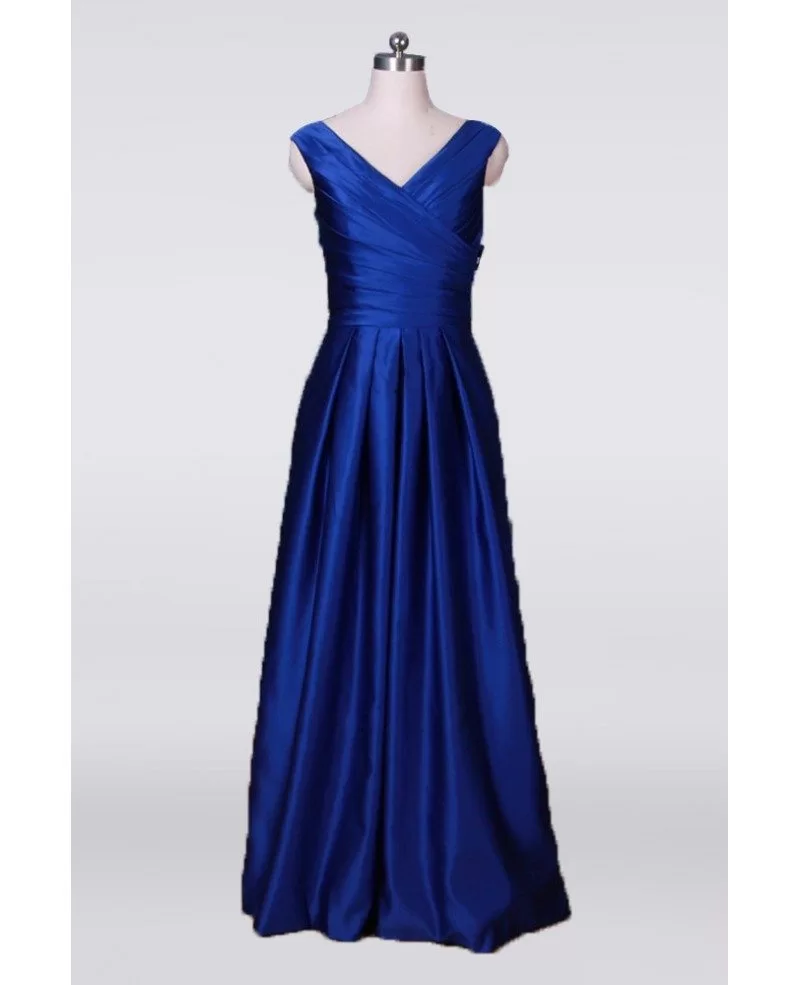 Classy Simple Long Mother Of The Bride Dress Pleated In Royal Blue # ...