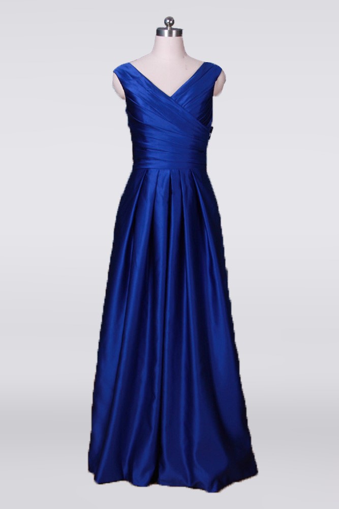 Classy Simple Long Mother Of The Bride Dress Pleated In Royal Blue #E7960 -  GemGrace.com