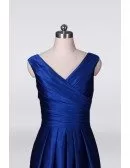 Classy Simple Long Mother Of The Bride Dress Pleated In Royal Blue 2018
