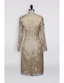 Trendy Petite Champagne Mother Of The Bride Dress In Knee Length