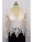 Short Black And White Lace Mother Of Bride Dress With Long Sleeves 2018