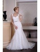 Mermaid Sweetheart Court Train Tulle Wedding Dress With Beading Appliquer Lace