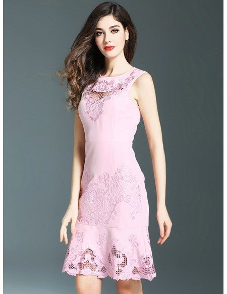 Gorgeous Fit And Flare Pink Party Dress For Wedding Parties