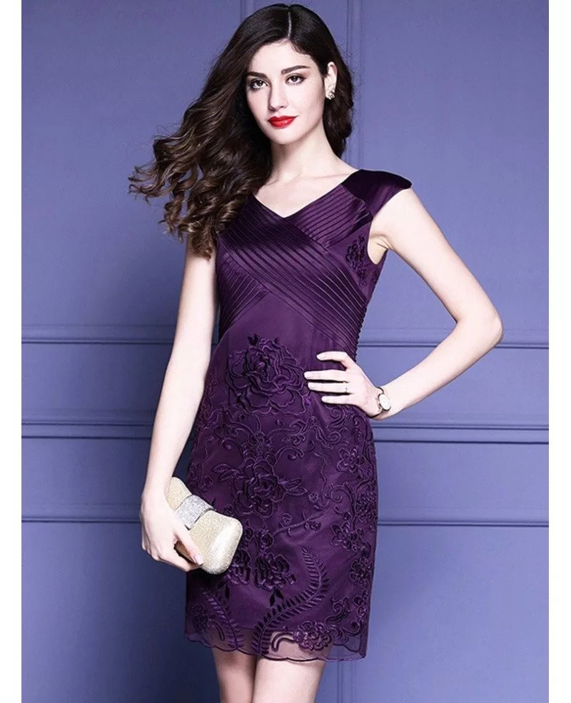 Unique Embroidered Navy Cocktail Dress For Women Wedding Guests #ZL8058 ...