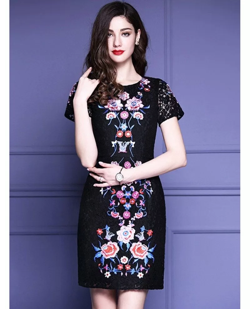 black bodycon dress with red roses Éterne Long Sleeve Turtleneck Mini Dress | Black | Size S main image 0