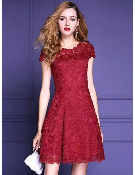 lace sleeve wedding guest dress