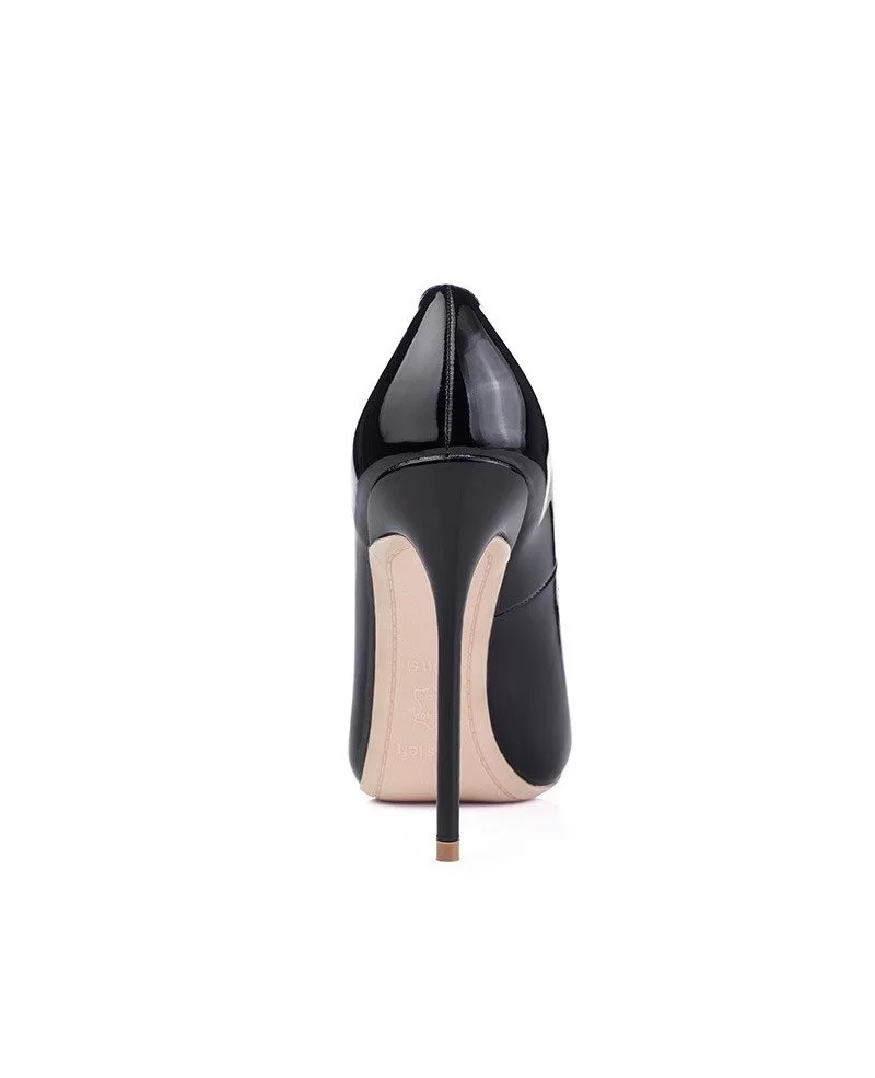 Simple Black Patent Leather High Heels For Bridesmaids 2018 #MSL-7810 - GemGrace.com