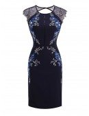 Royal Blue Embroidered Cocktail Dress Wedding Parties