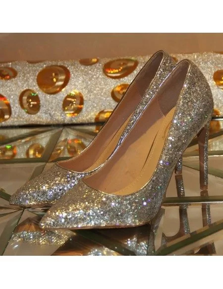 sparkly gold heels for prom