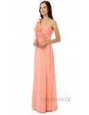 Orange Sheath Sweetheart One-shoulder Floor-length Bridesmaid Dress