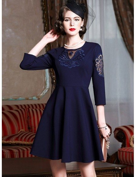 simple navy blue dress