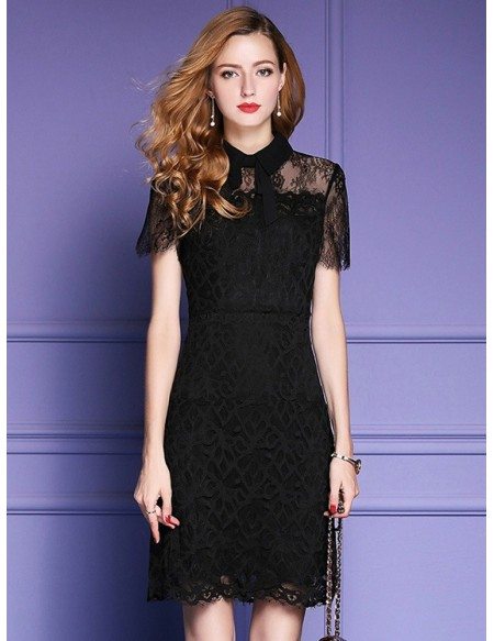 Chick Black Lace High Neck Party Dress For Formal Weddings #ZL8125 ...