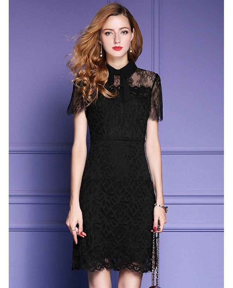 Chick Black Lace High Neck Party Dress For Formal Weddings #ZL8125 ...