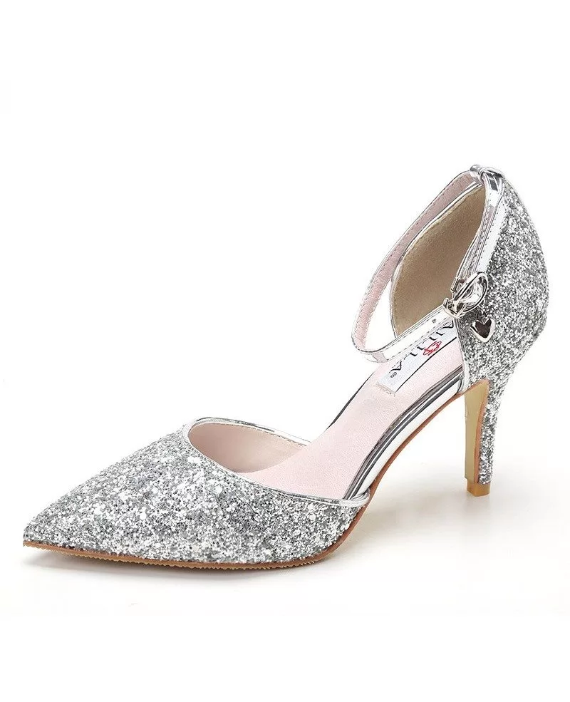 prom silver shoes