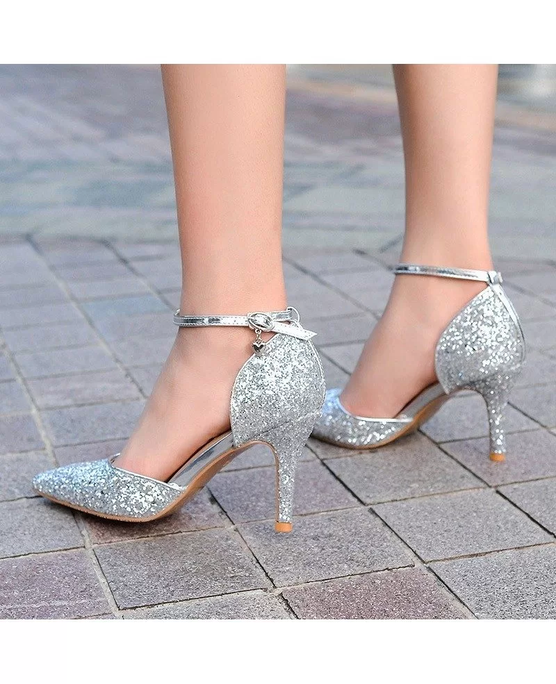 elegant silver shoes