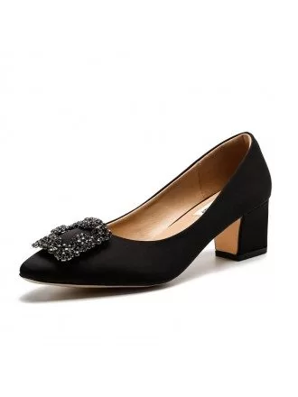 black block heels for wedding