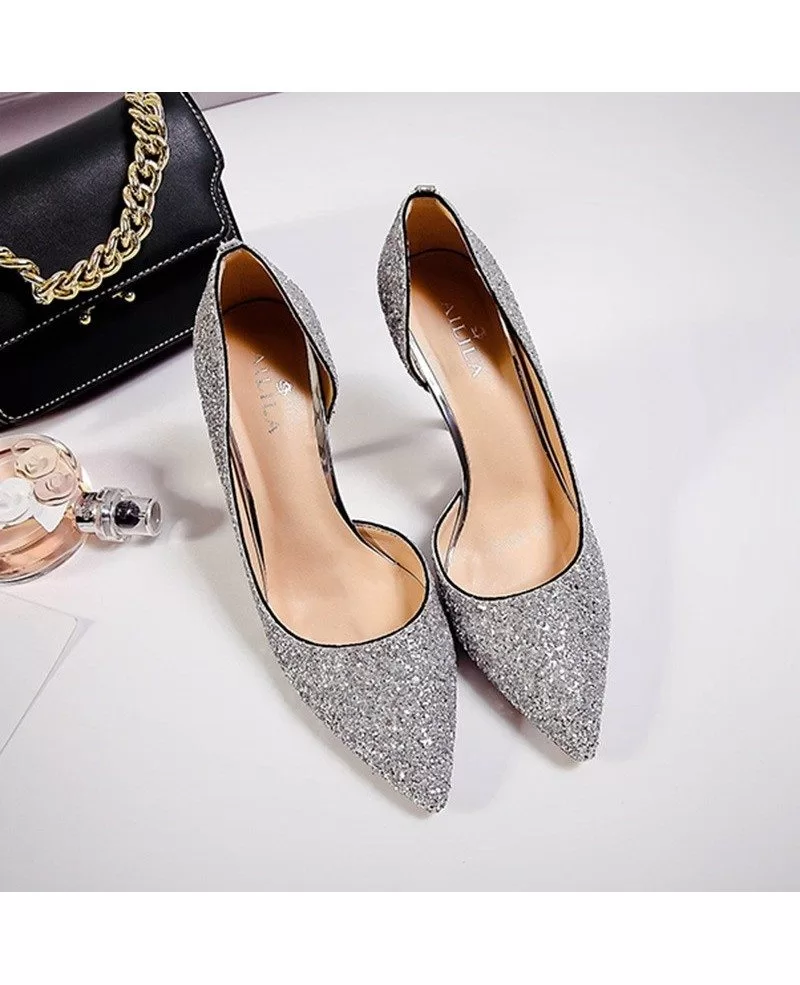 Bling-bling Gold And Blush Pink Wedding Shoes For Brides 2018 #ALA-6828 ...