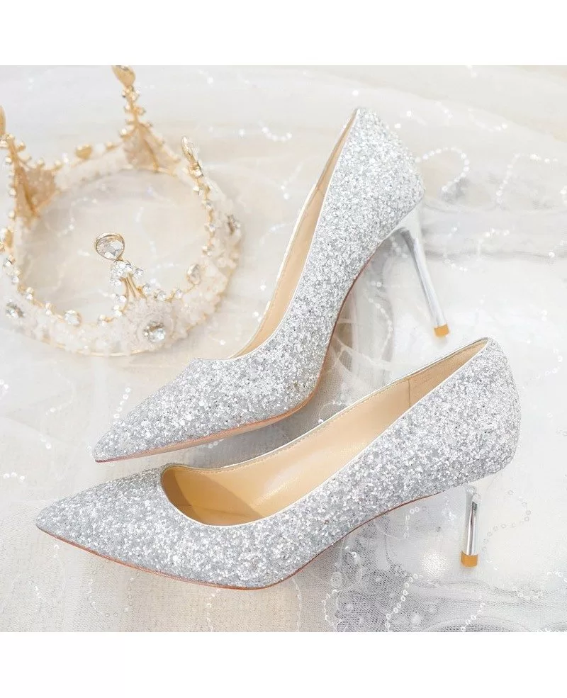 Different Shining Black Wedding Shoes High Heels For Brides #ALA-6840 ...