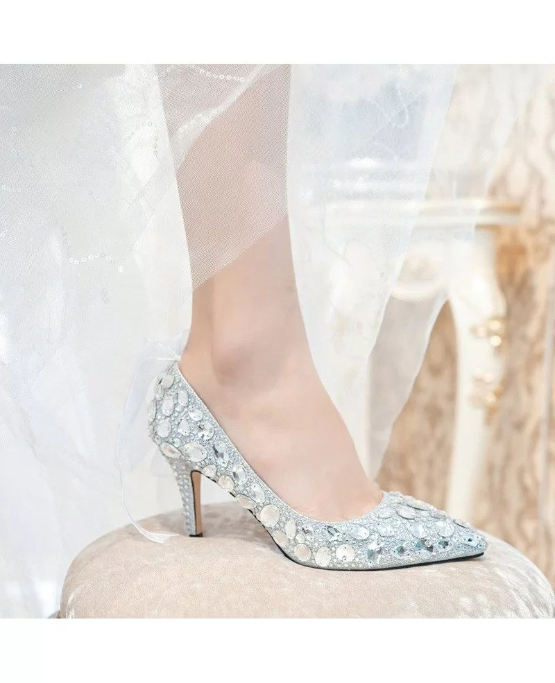 wide fit sparkly wedding shoes