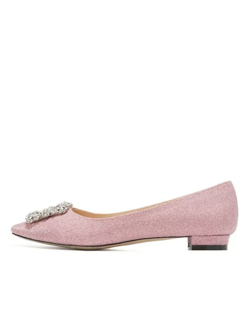 Comfortable Blush Pink Prom Shoes Flats 