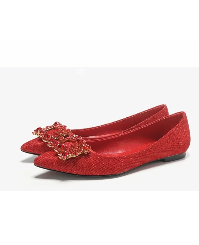 Comfortable Blush Pink Wedding Shoes Flats With Crystal