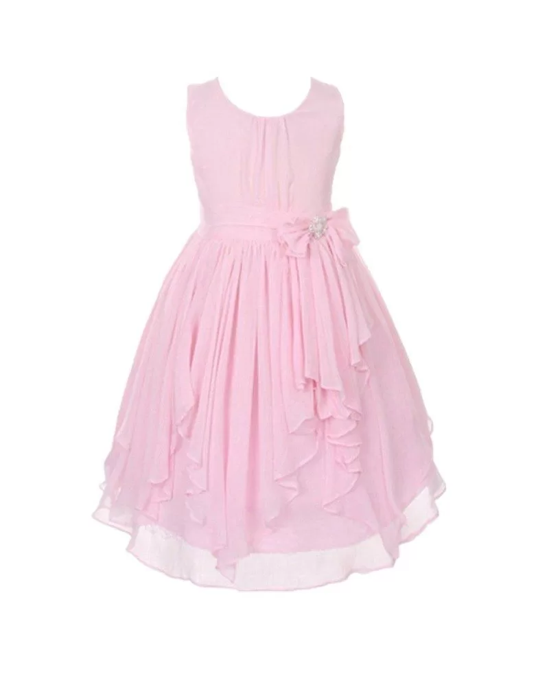 $32.9 Orange Chiffon Pageant Dress With Bow for Teen Girls #QX-930 ...