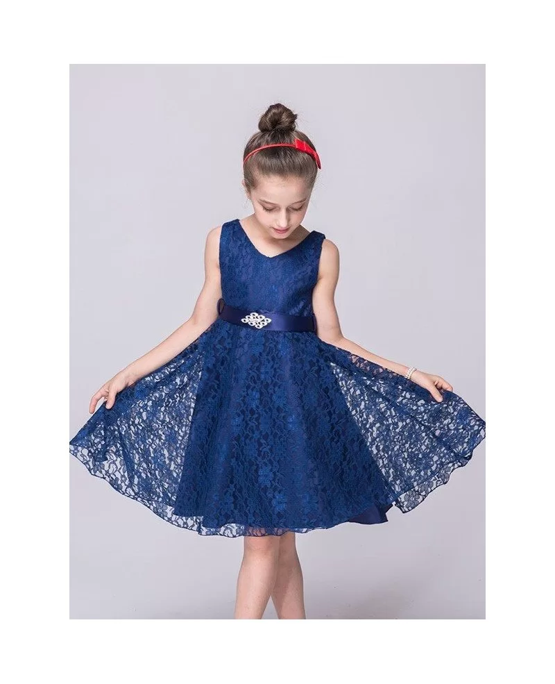 ZHAGHMIN Dress for Girls 14-16 Children'S Lace Dress Princess Dress Tie  Belt Girls Chic Long Flower Girl Dresses Bridesmaid Dress Big Girl Summer Clothes  Girls Chocolate Dress Size 12 Dresses Girls 