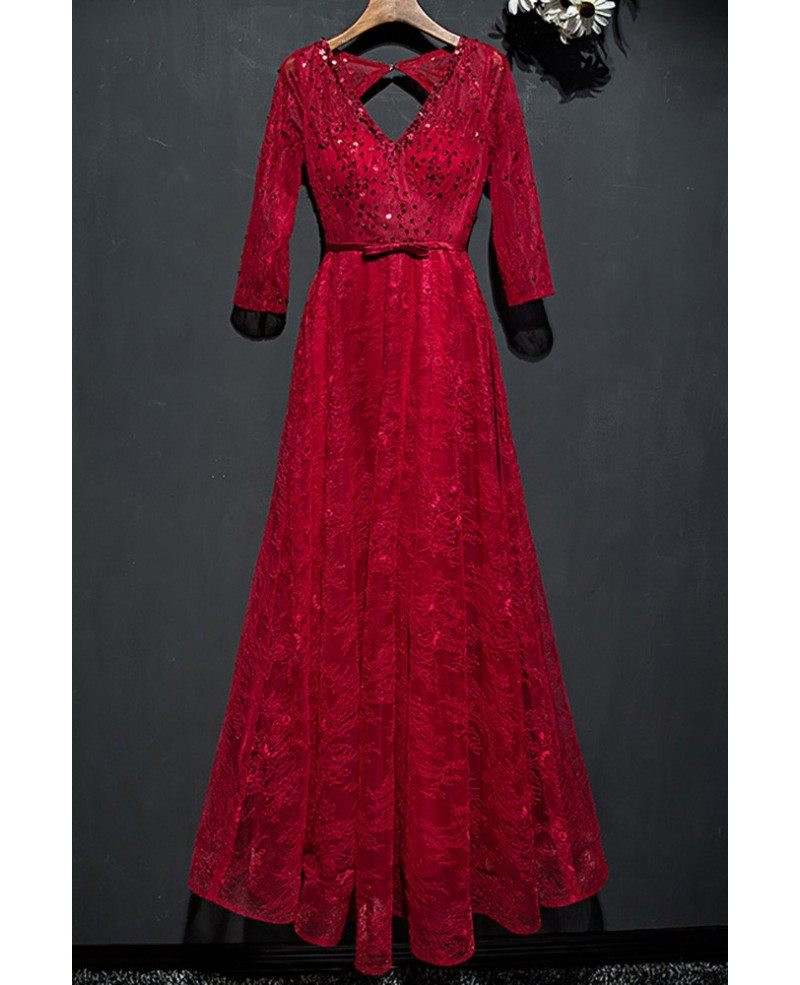 Gorgeous Burgundy Sleeveless Long Evening Dress with Open Back Online