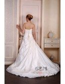 Ball-Gown Sweetheart Chapel Train Taffeta Wedding Dress With Beading Ruffles
