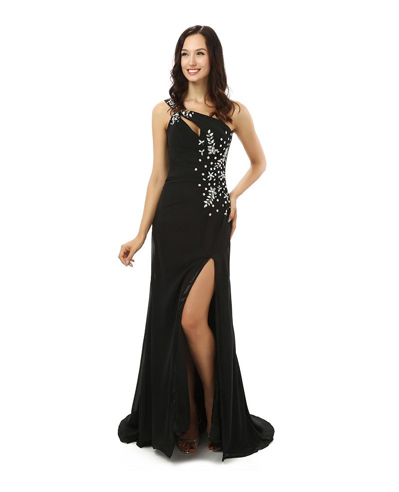 Sheath Sweetheart One-shoulder Sweep-length Asymmetrical Prom Dress # ...