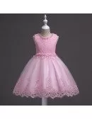 Princess Lavender Lace Flower Girl Dress Short for Teen Girls