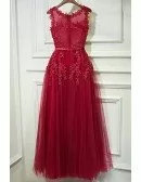 Lovely Applique Lace Long Prom Dress Cheap Sleeveless