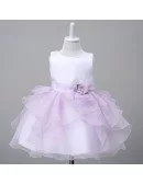 Satin Organza Toddler Flower Girl Dress With Sash for Baby
