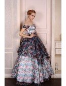 Ball-Gown Strapless Sweep Train Tulle Wedding Dress With Ruffles